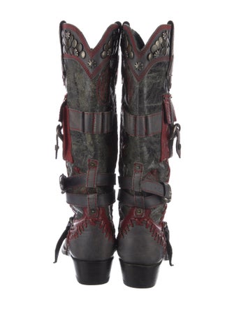 Old Gringo Leather Colorblock Pattern Moto Boots