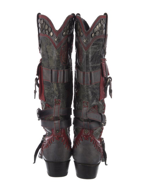 Old Gringo Leather Colorblock Pattern Moto Boots