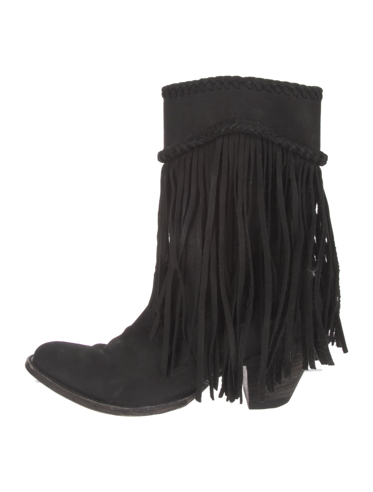 Old Gringo Suede Fringe Trim Accent Western Boots