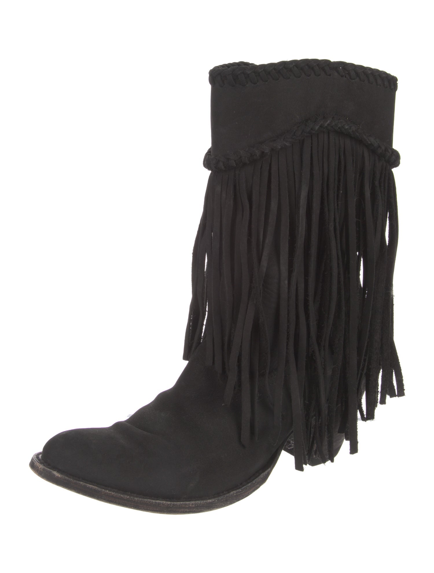 Old Gringo Suede Fringe Trim Accent Western Boots
