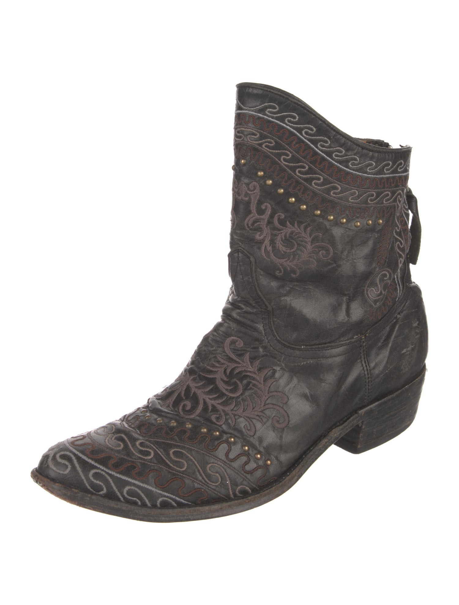 Old Gringo Leather Patterned Moto Boots