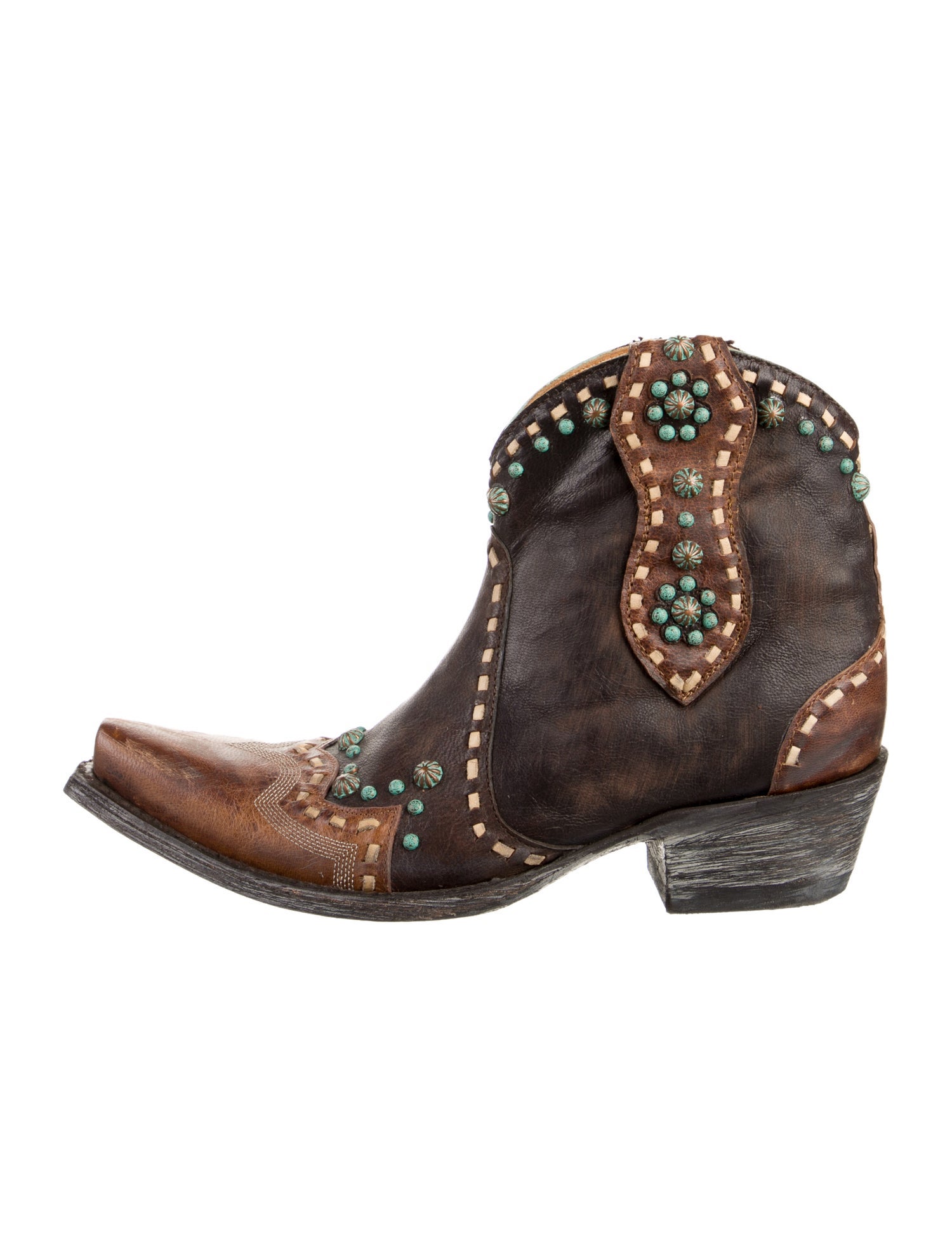 Old Gringo Leather Colorblock Pattern Western Boots