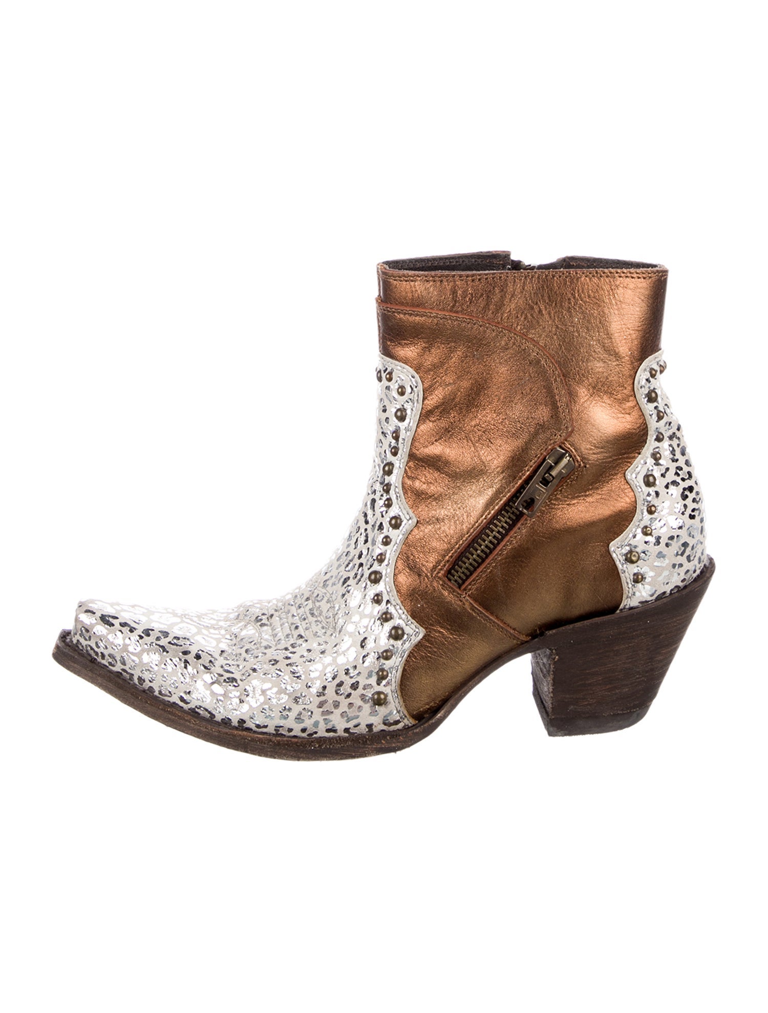 Old Gringo Leather Colorblock Pattern Western Boots