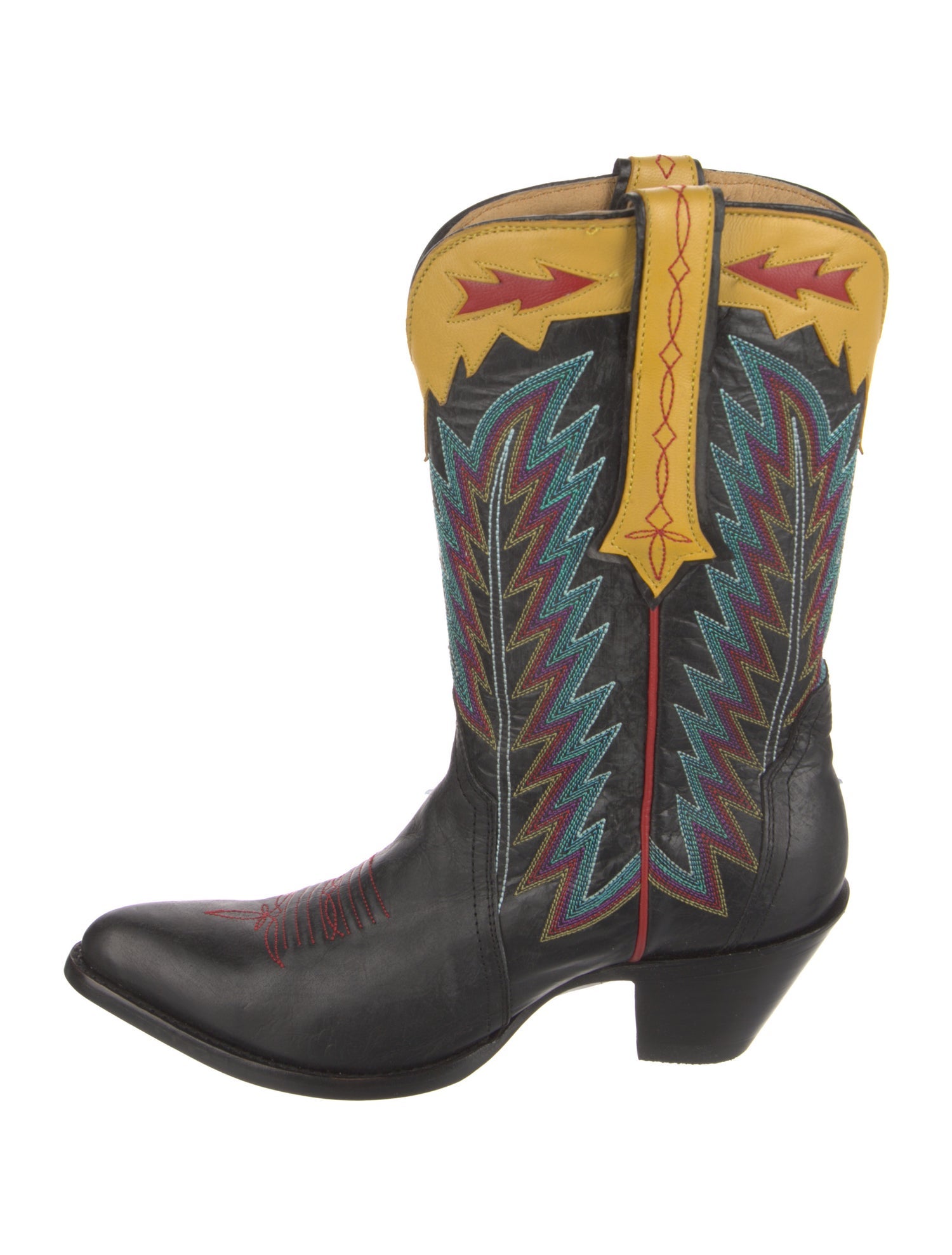 Old Gringo Leather Colorblock Pattern Western Boots