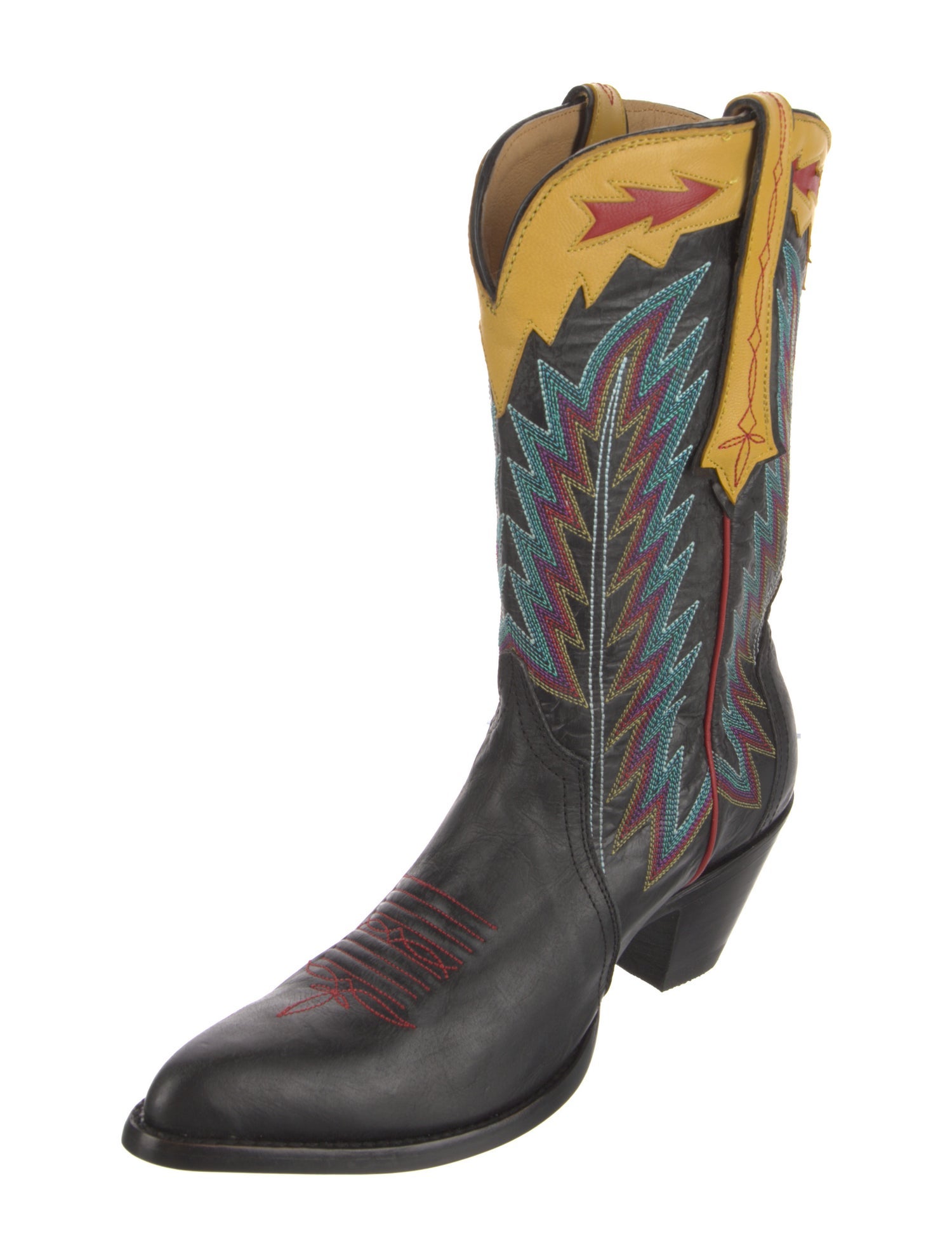 Old Gringo Leather Colorblock Pattern Western Boots
