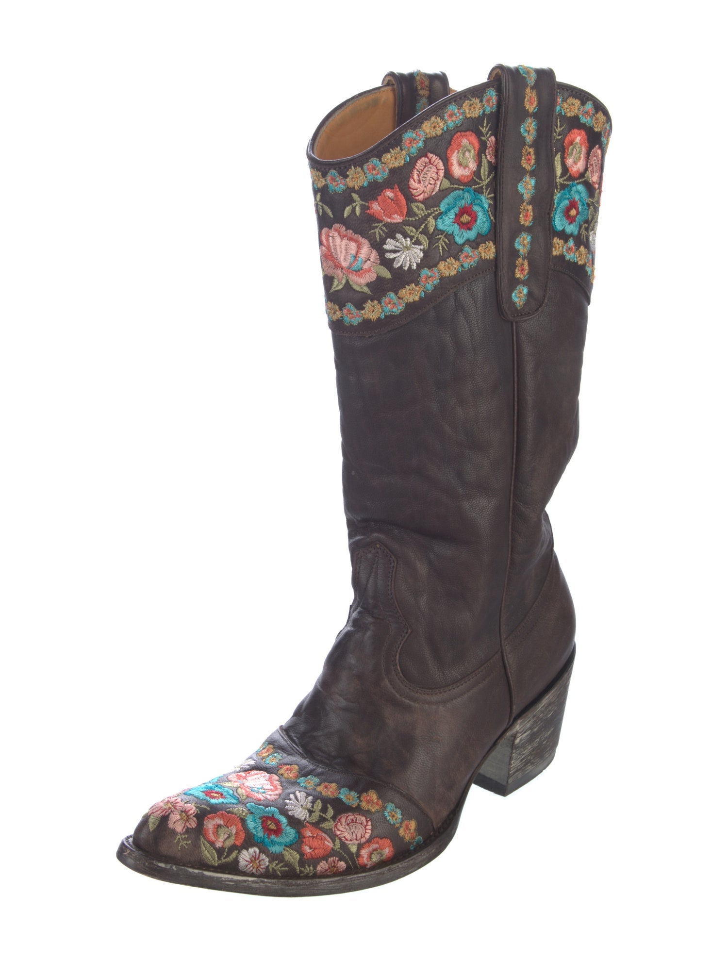 Old Gringo Leather Floral Print Boots