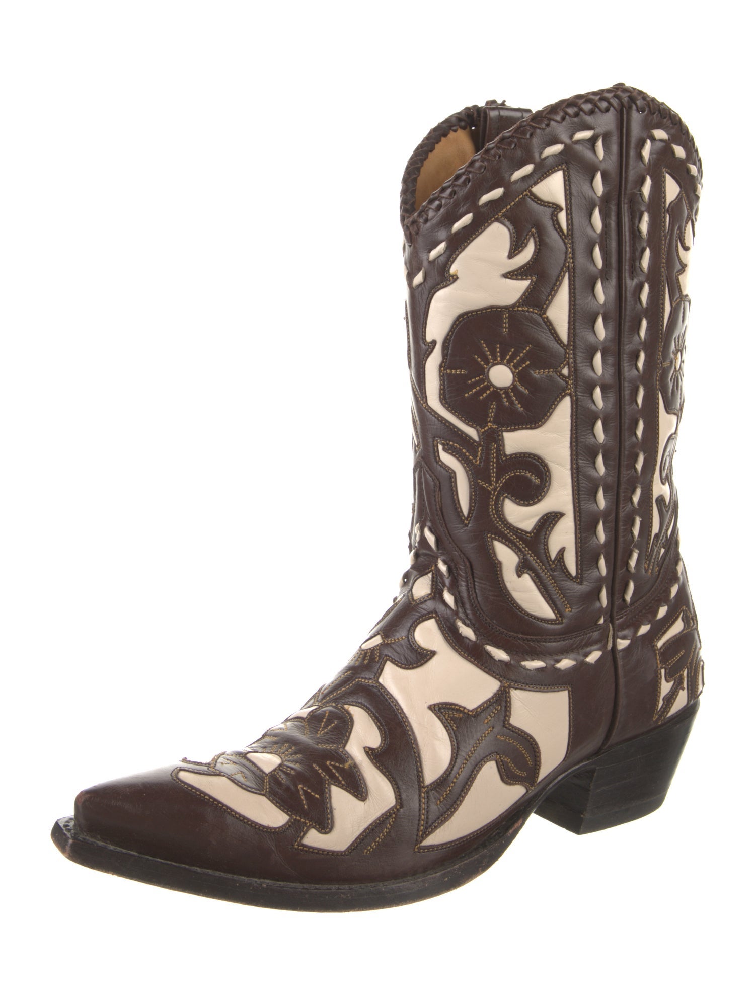 Old Gringo Leather Colorblock Pattern Western Boots