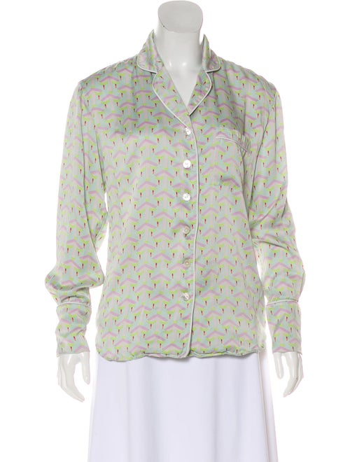 Olivia von Halle Printed Pajamas Green