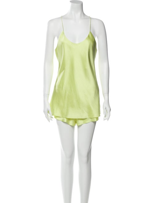 Olivia von Halle Silk Pajamas Yellow