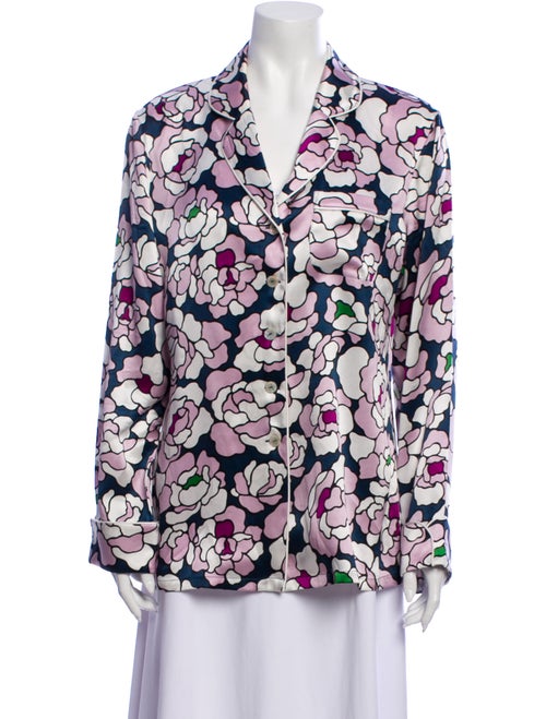 Olivia von Halle Silk Printed Pajamas Purple