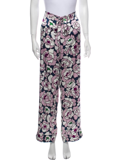 Olivia von Halle Silk Printed Pajamas Purple