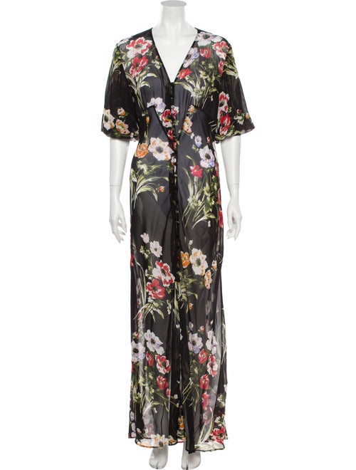 Olivia von Halle Silk Long Dress Black