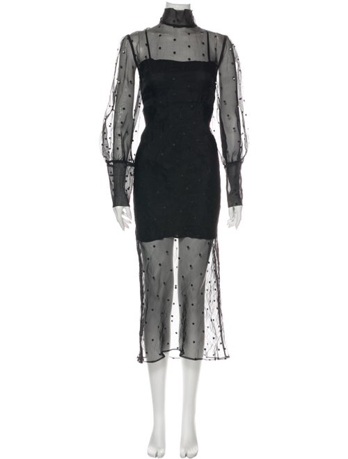 Olivia von Halle Silk Long Dress Black