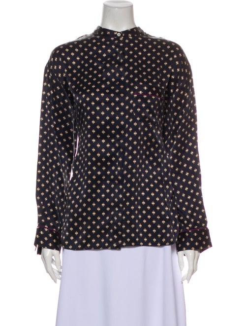 Olivia von Halle Silk Printed Blouse Purple