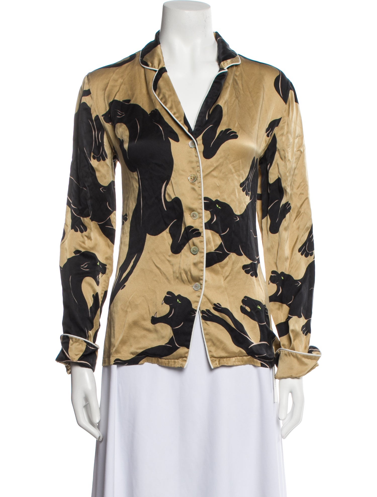 Olivia von Halle Silk Printed Pajamas