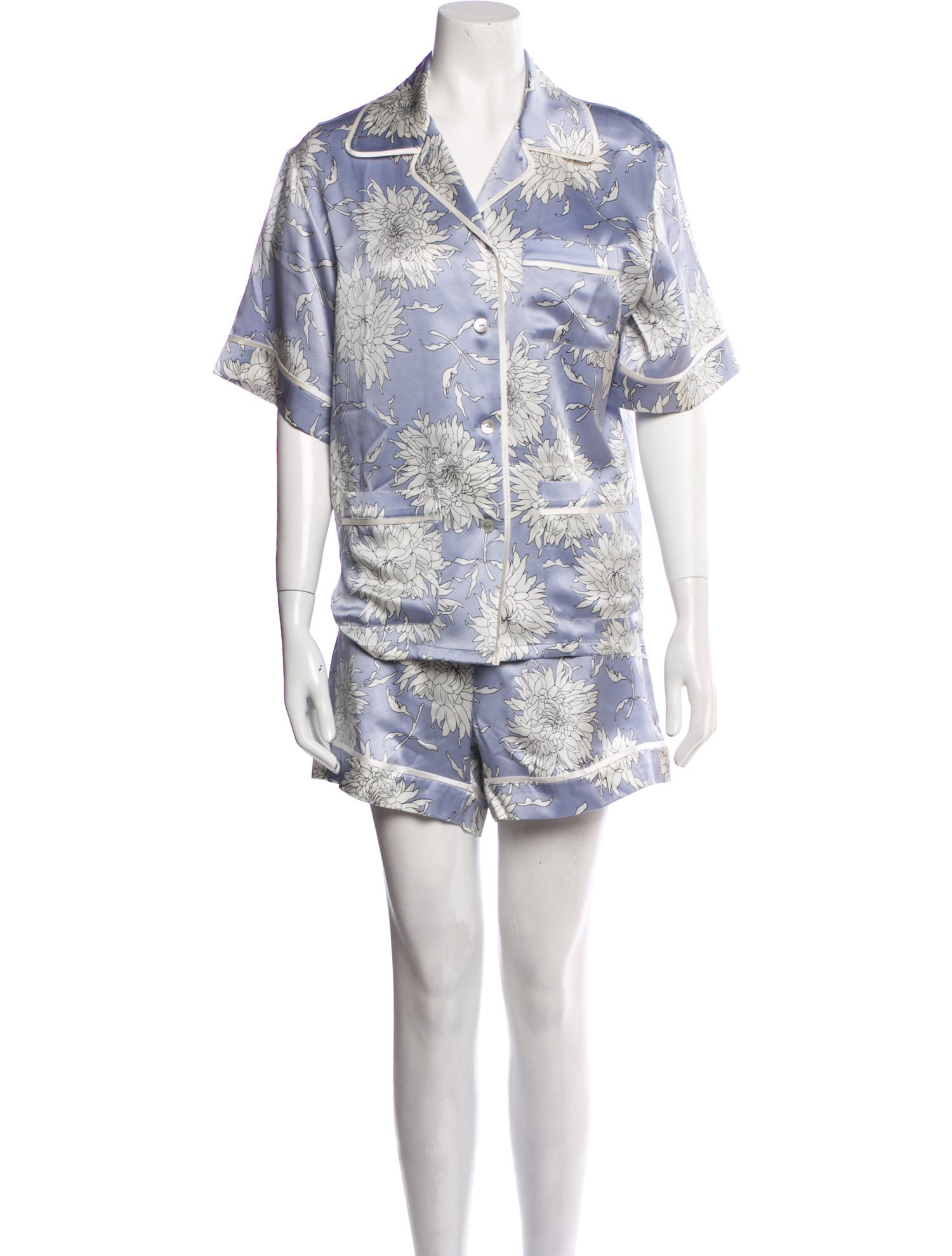 Olivia von Halle Silk Printed Pant Set