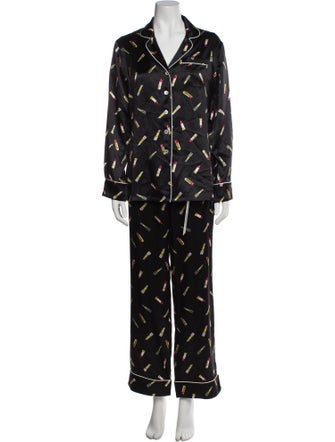 Olivia von Halle Silk Printed Pajamas