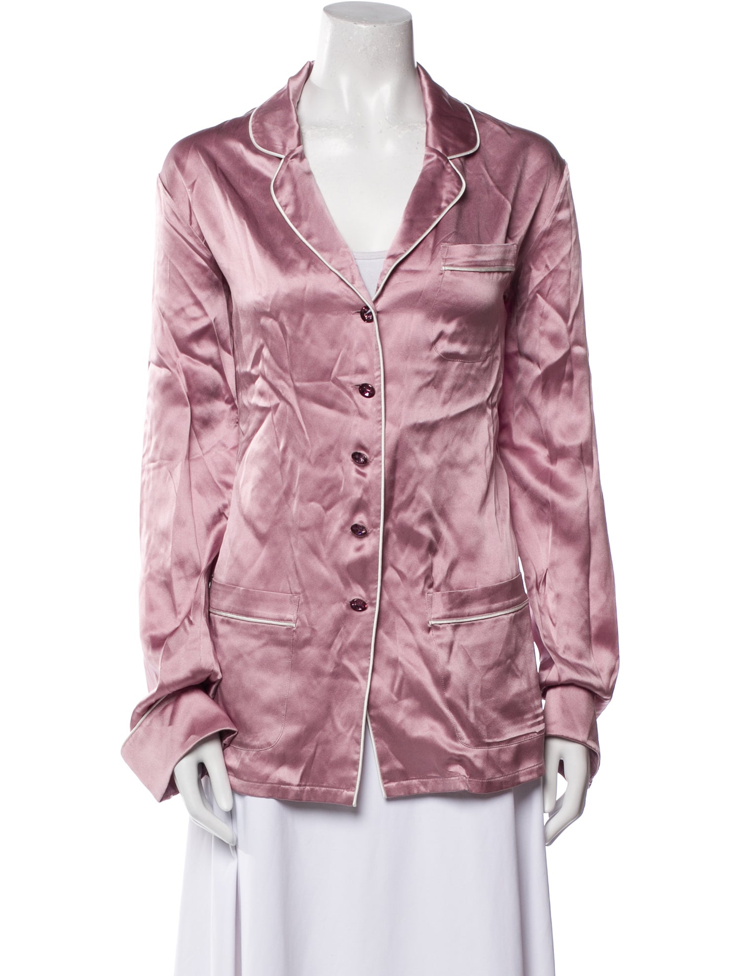 Olivia von Halle Silk Crystal Embellishments Pajamas