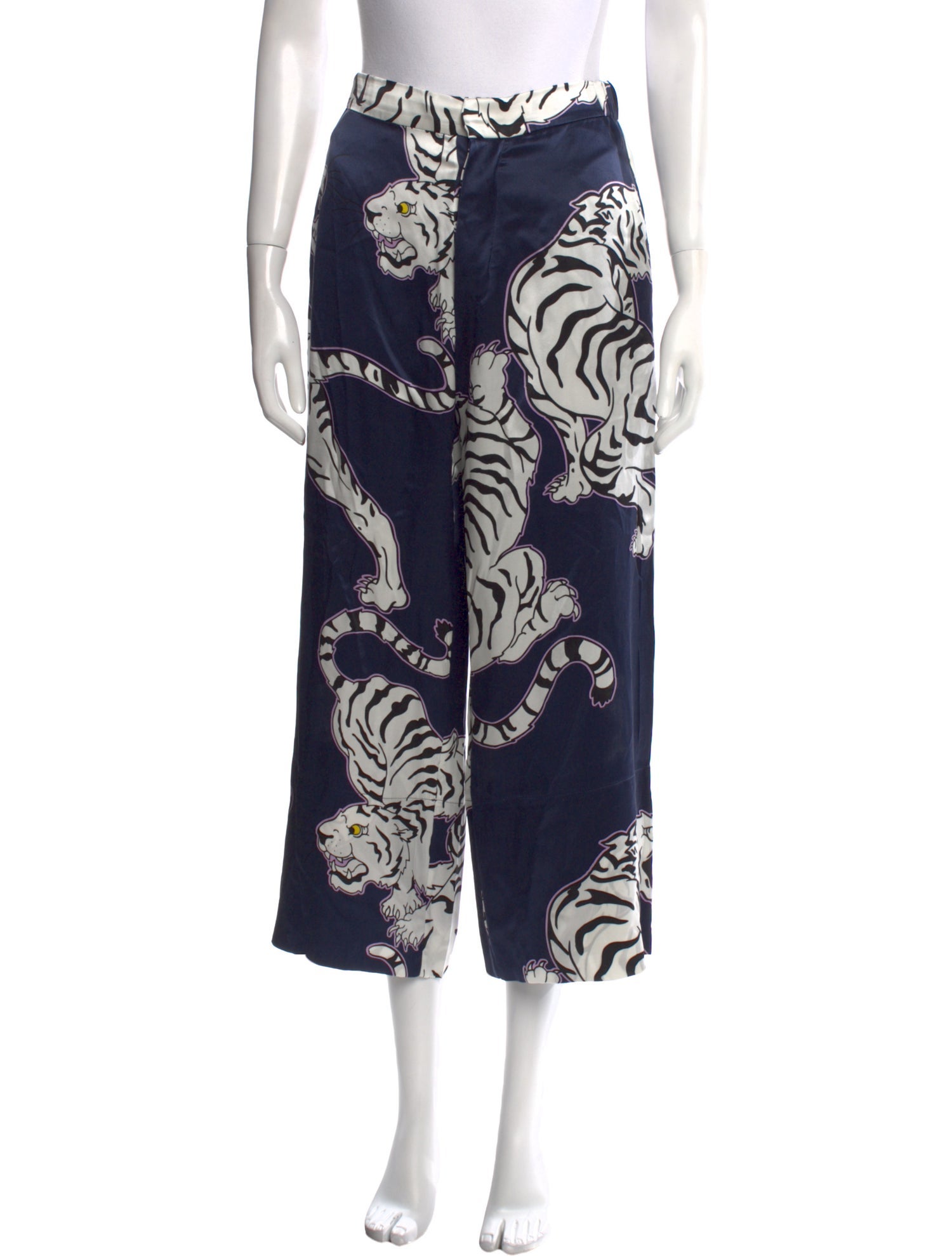 Olivia von Halle Silk Wide Leg Pants