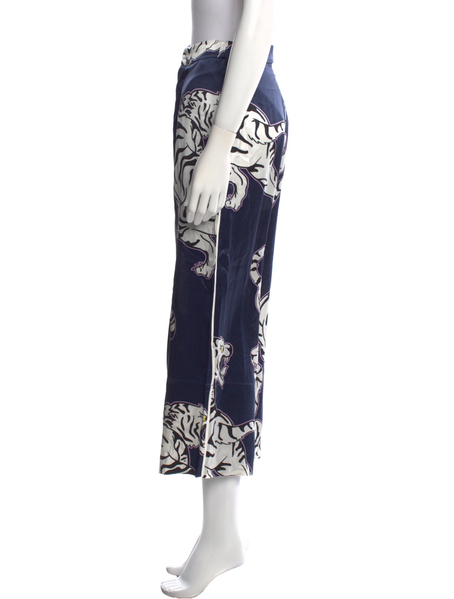 Olivia von Halle Silk Wide Leg Pants