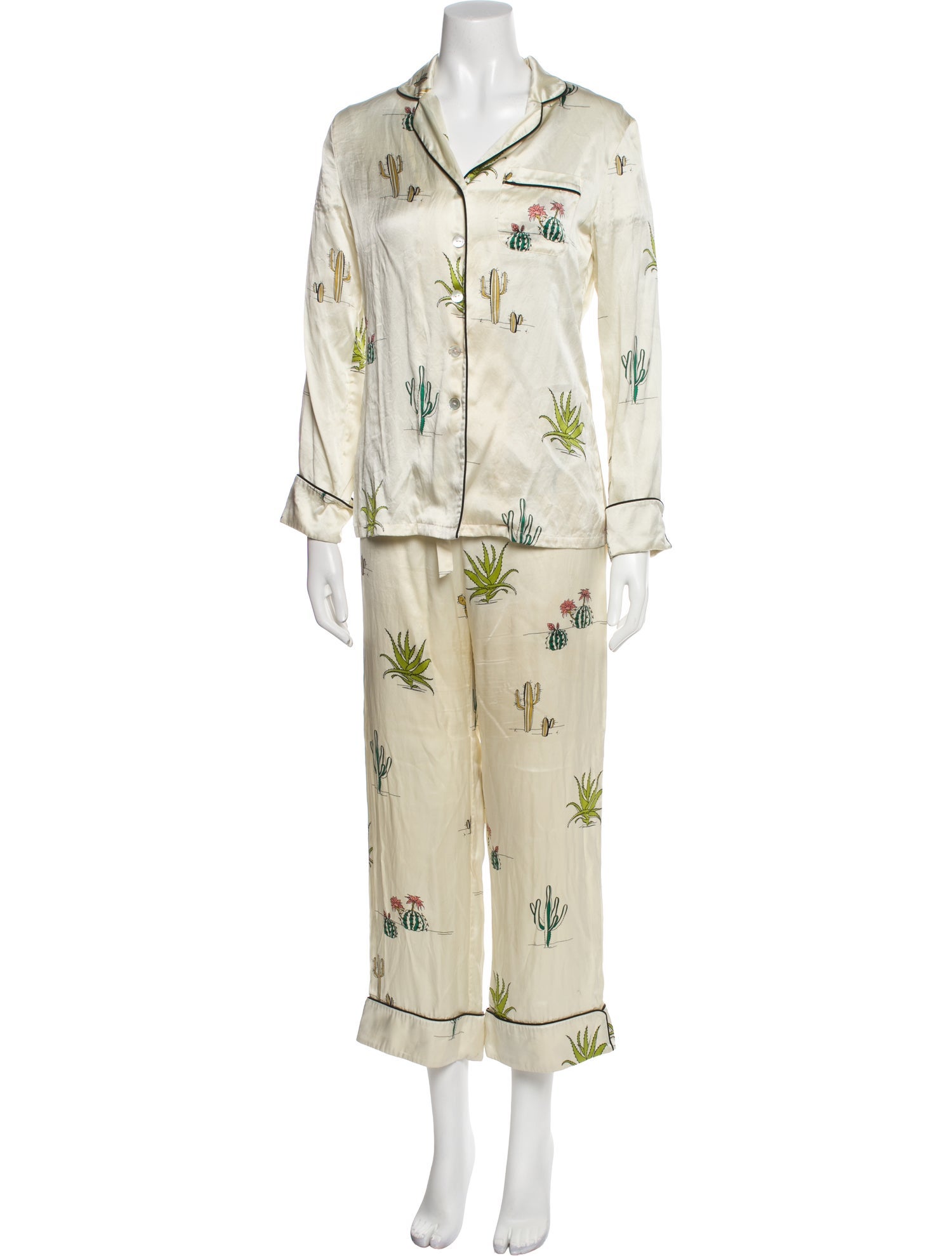 Olivia von Halle Silk Printed Pajamas