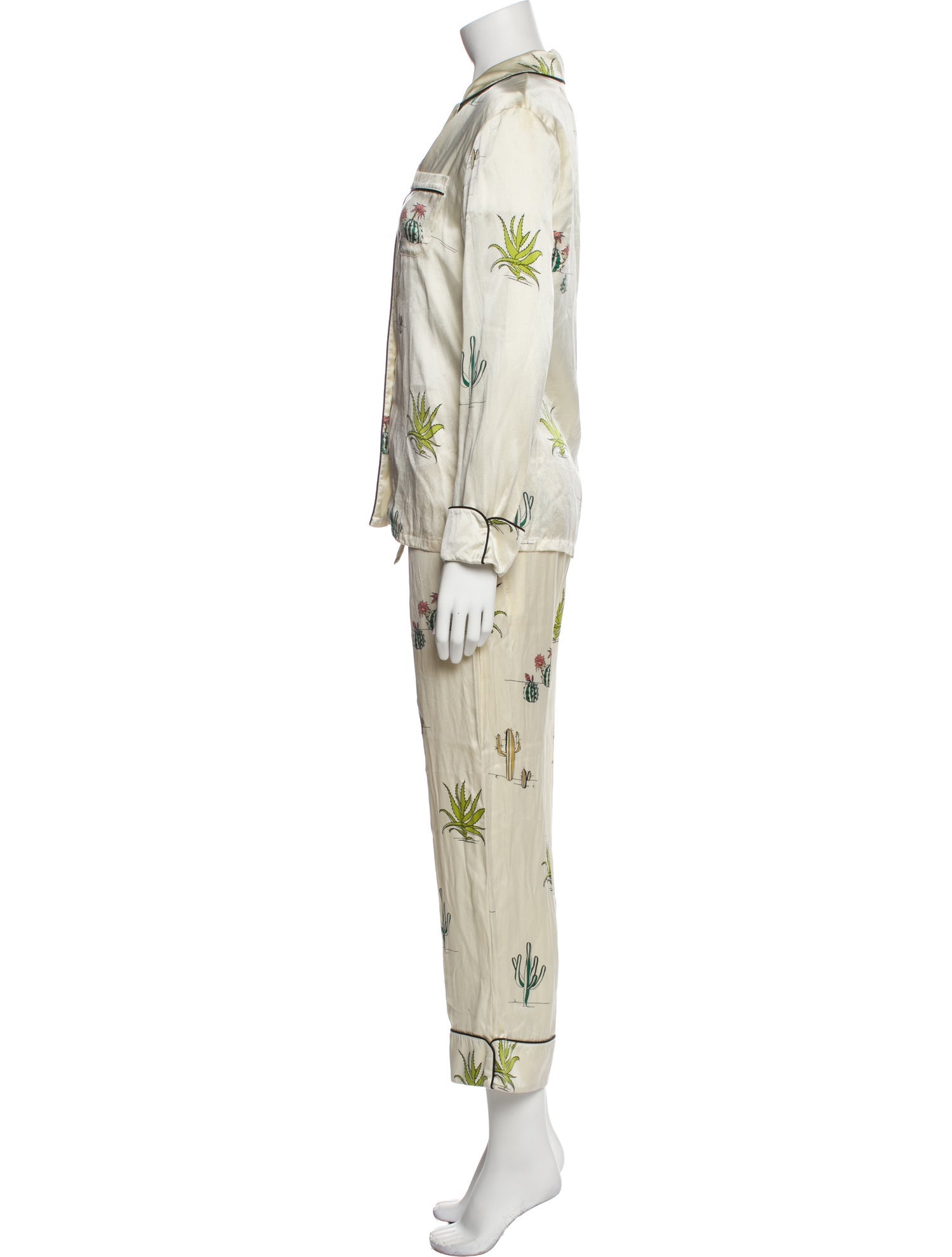 Olivia von Halle Silk Printed Pajamas