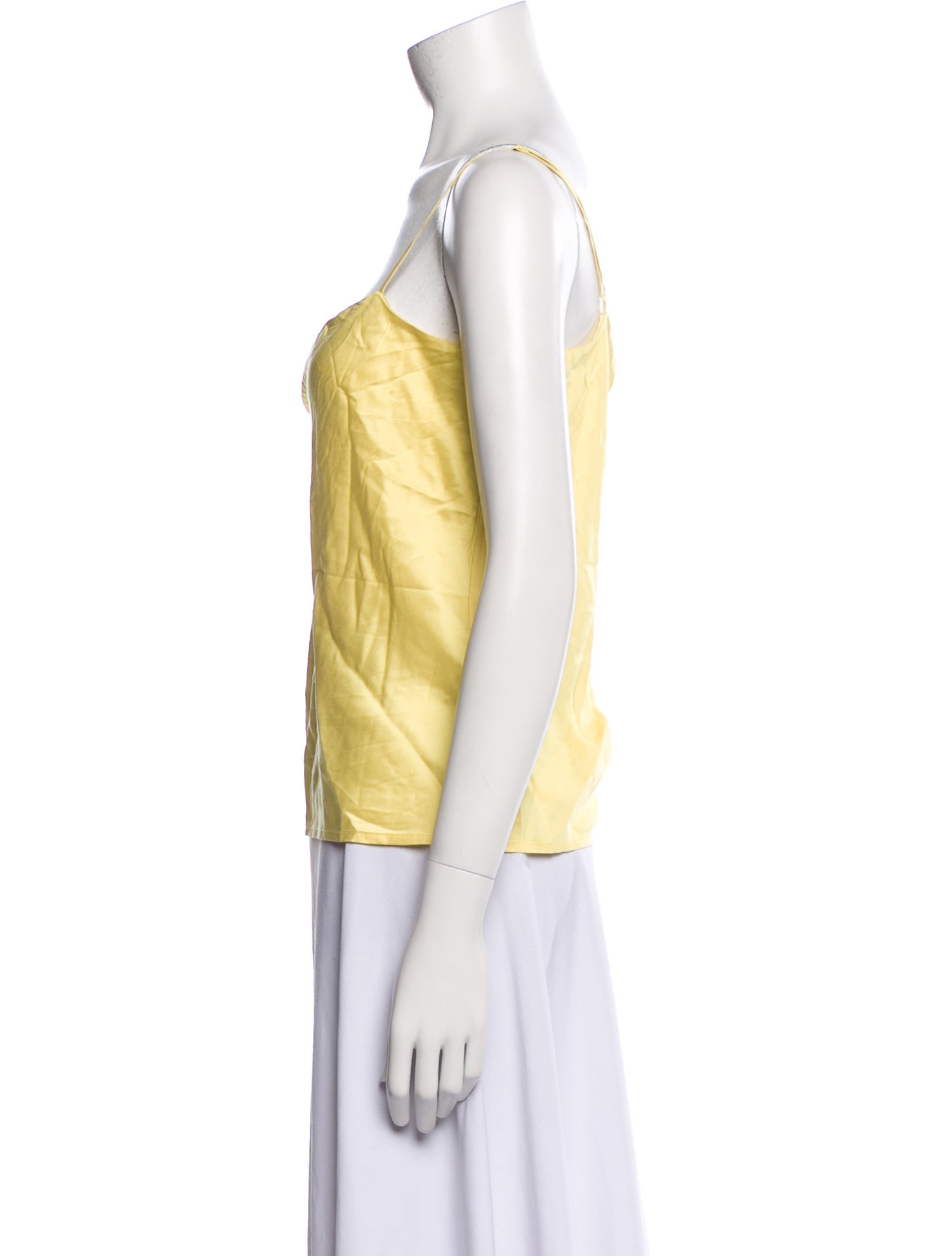 Olivia von Halle Silk Square Neckline Crop Top