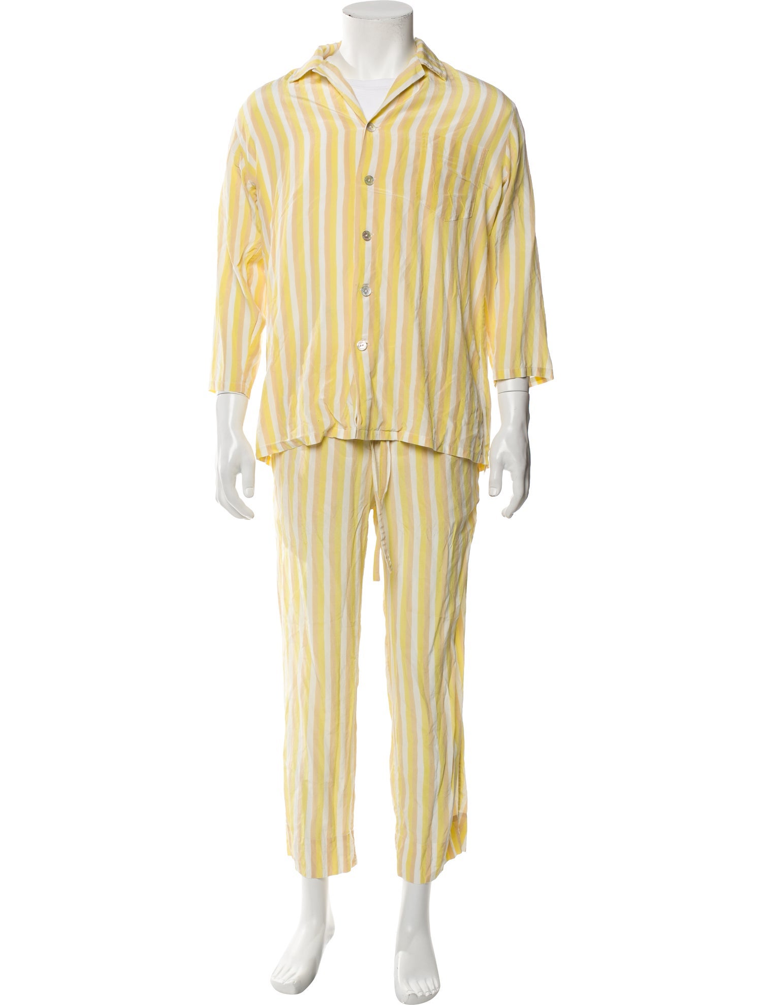 Olivia von Halle Silk Striped Pajama Set
