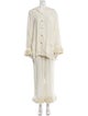 Olivia von Halle Silk Fur Trim Pajamas