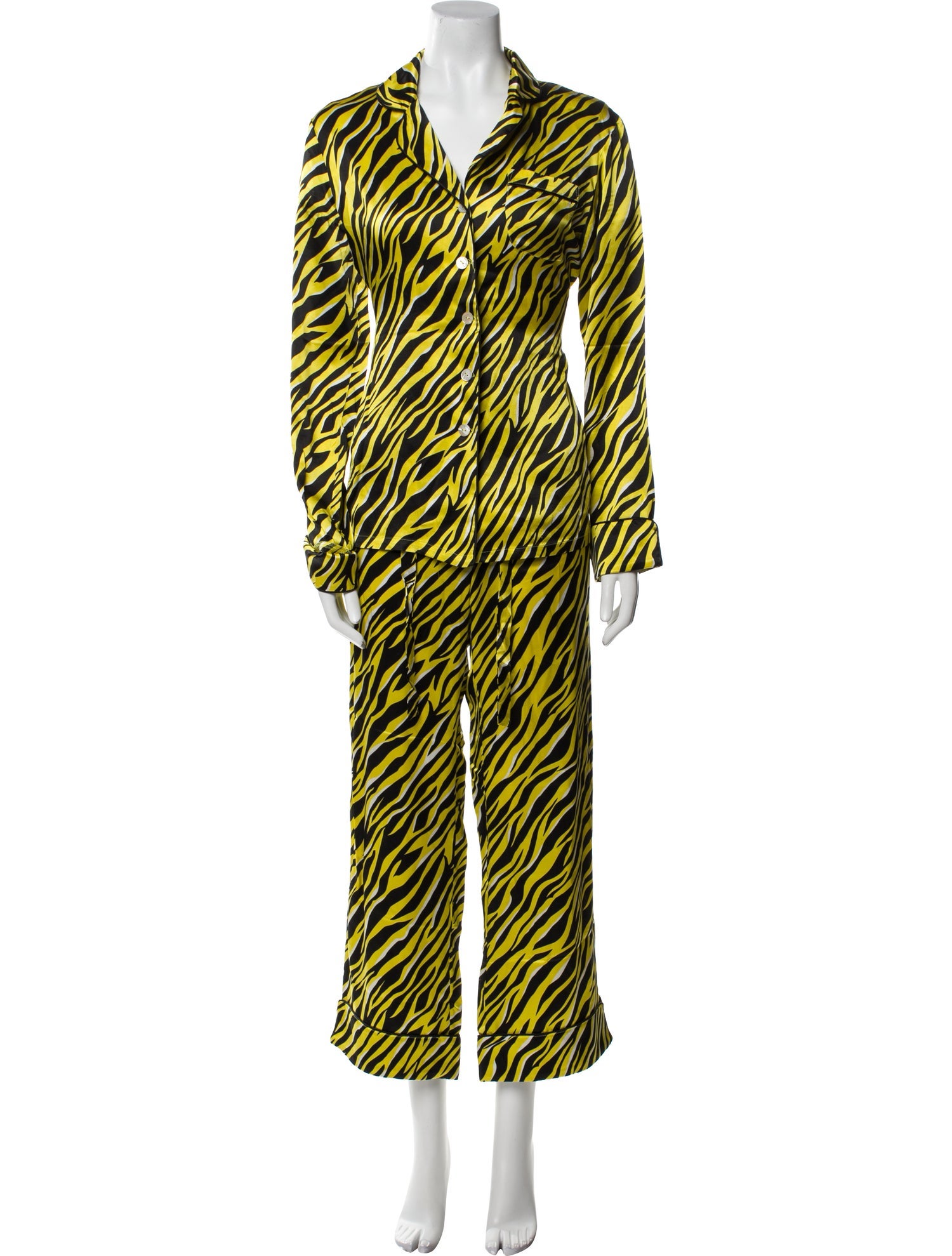 Olivia von Halle Silk Animal Print Lounge Set