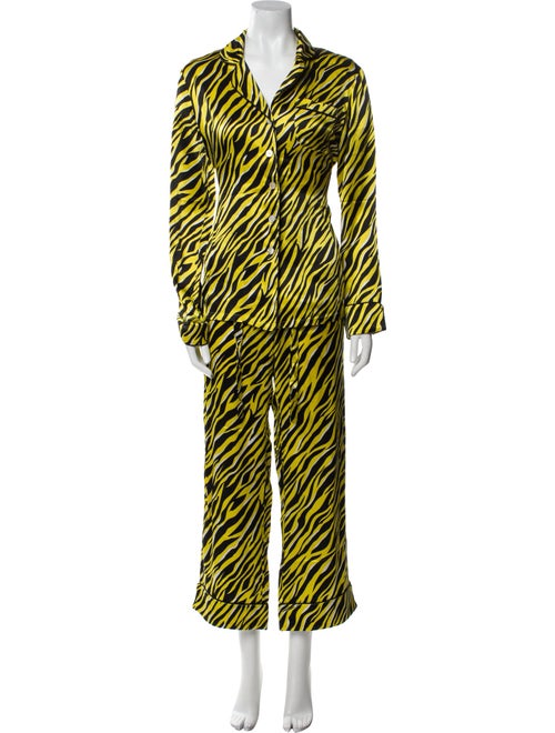 Olivia von Halle Silk Animal Print Lounge Set