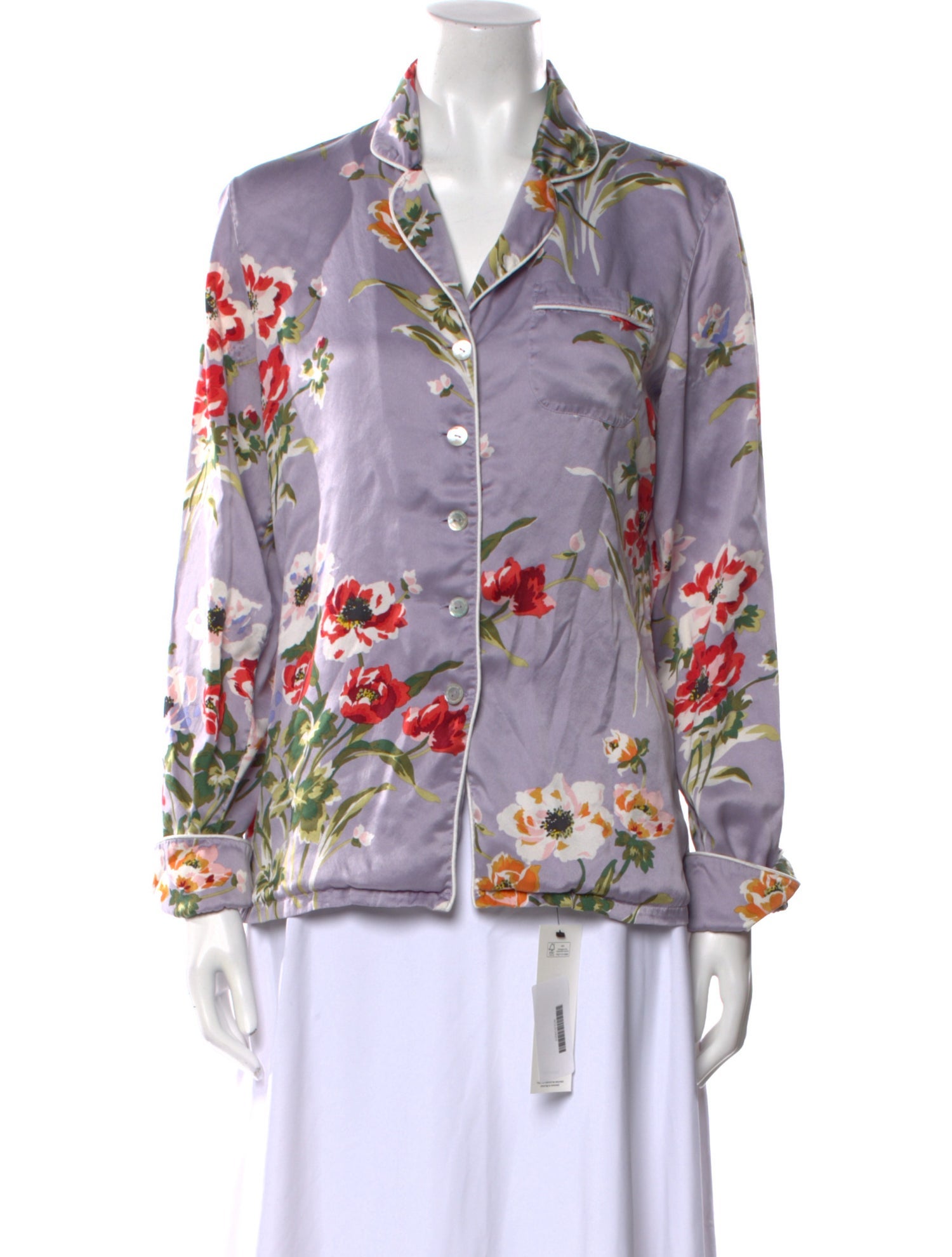 Olivia von Halle Silk Floral Print Pajamas