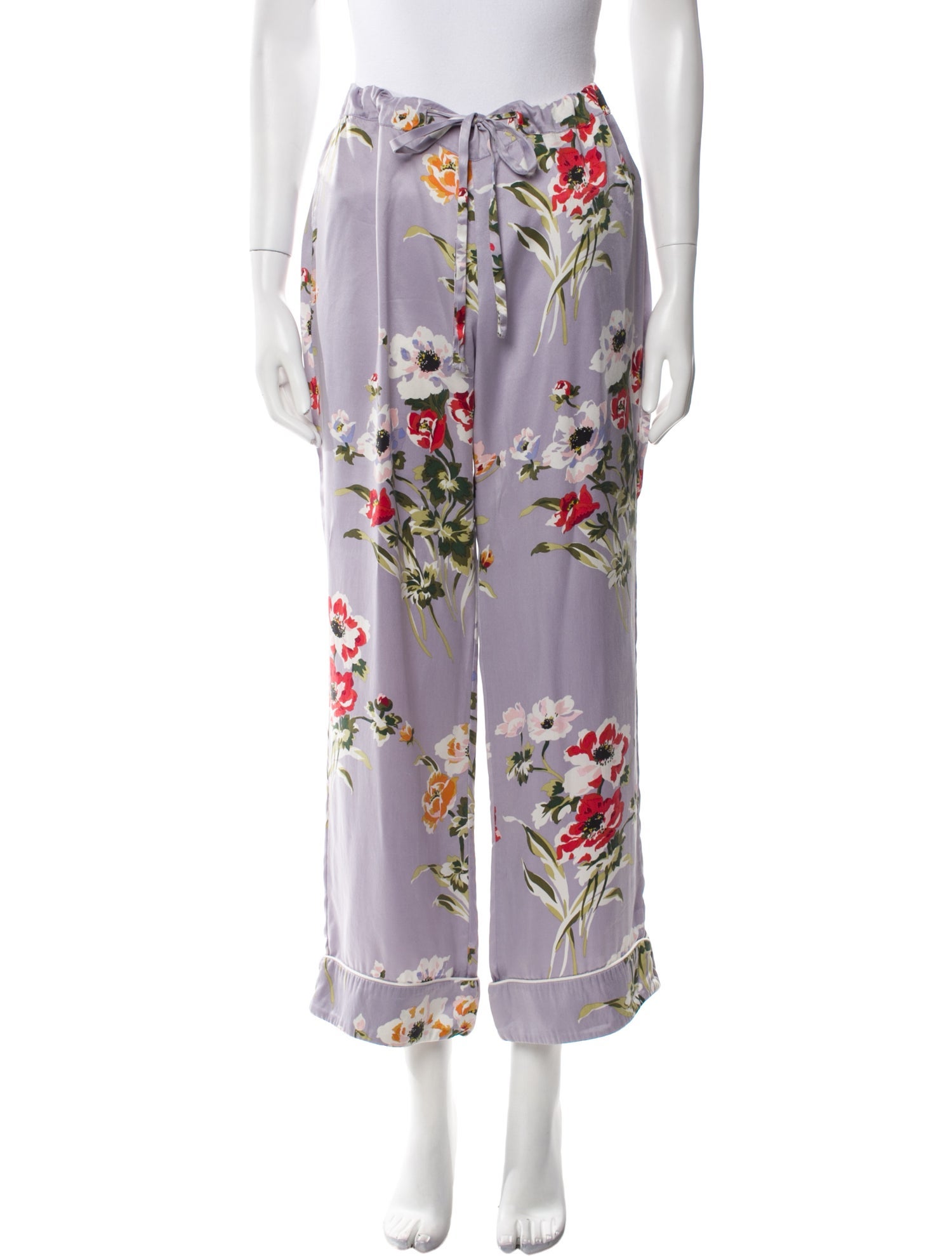 Olivia von Halle Silk Wide Leg Pants