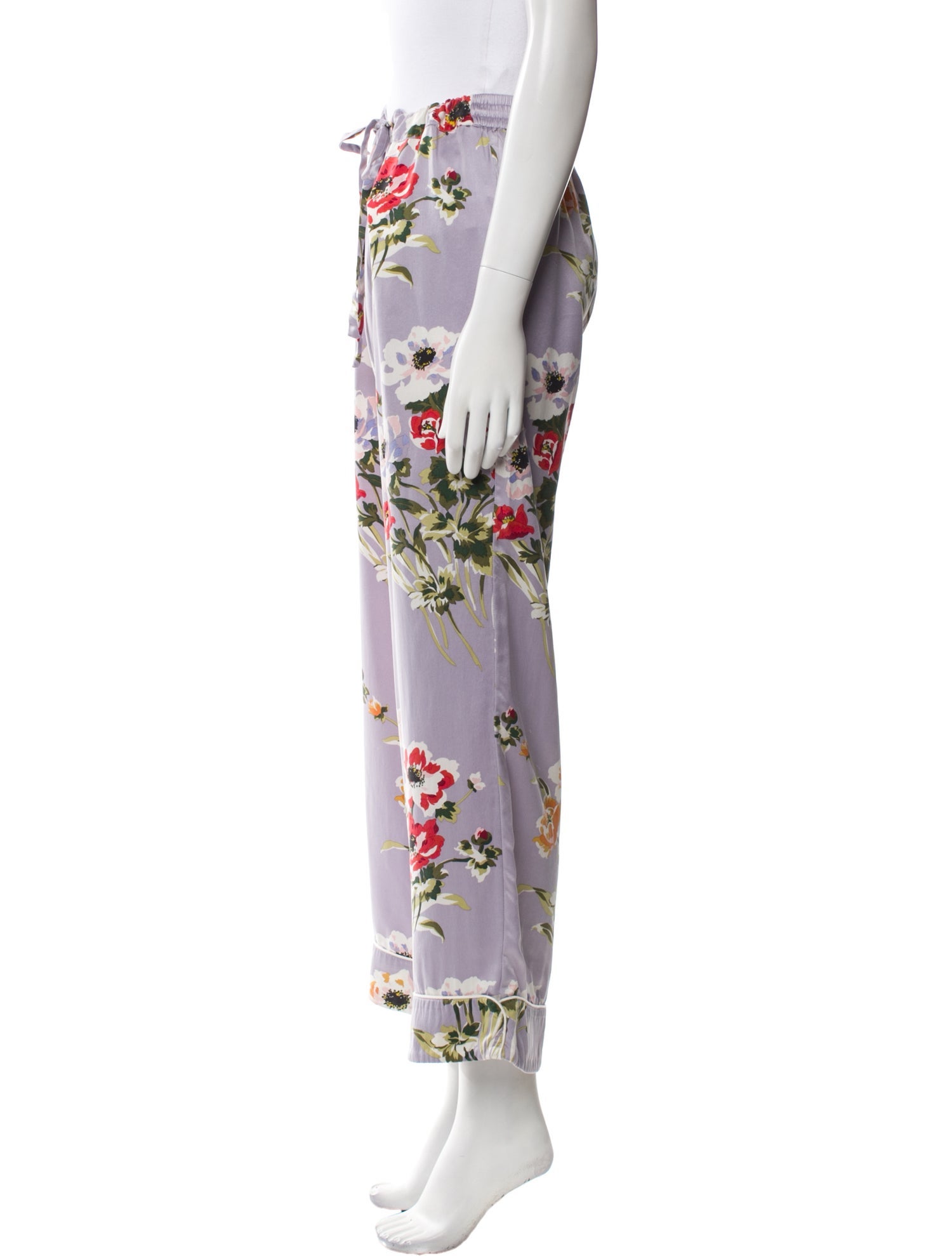 Olivia von Halle Silk Wide Leg Pants