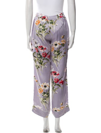 Olivia von Halle Silk Wide Leg Pants