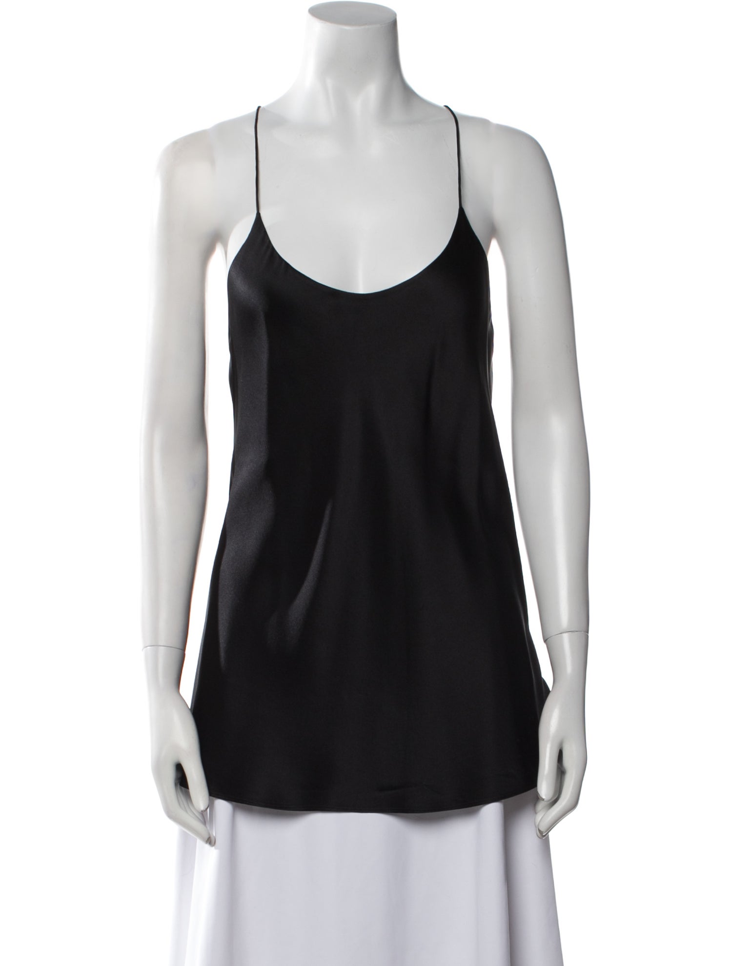 Olivia von Halle Satin Scoop Neck Top