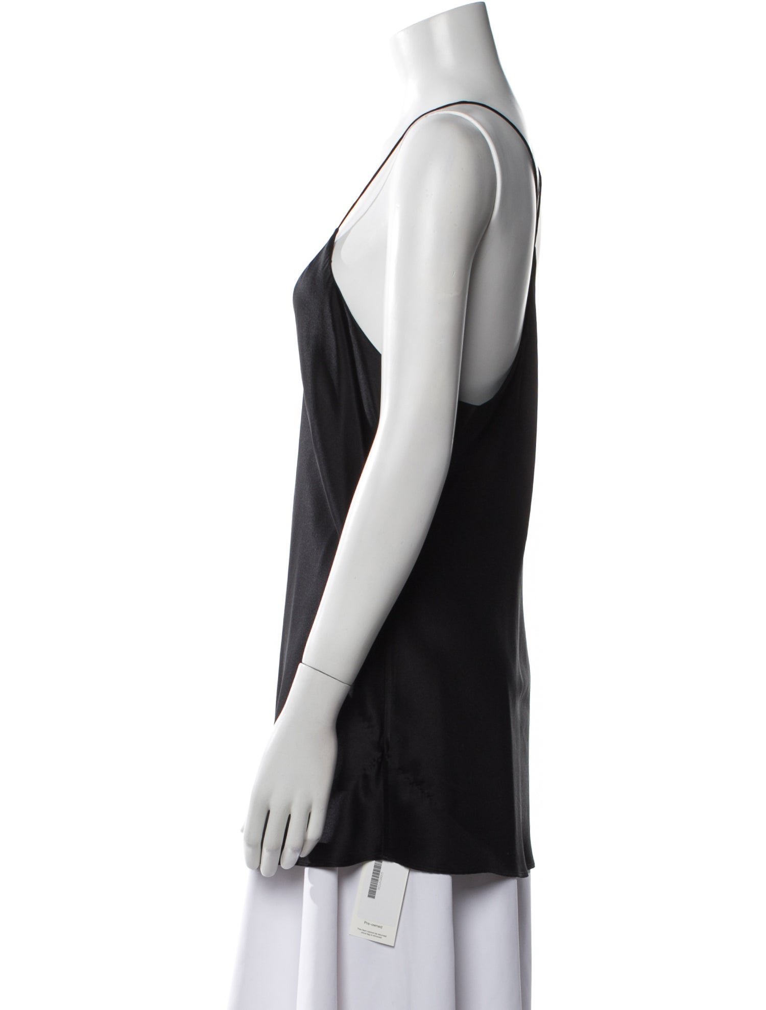 Olivia von Halle Satin Scoop Neck Top