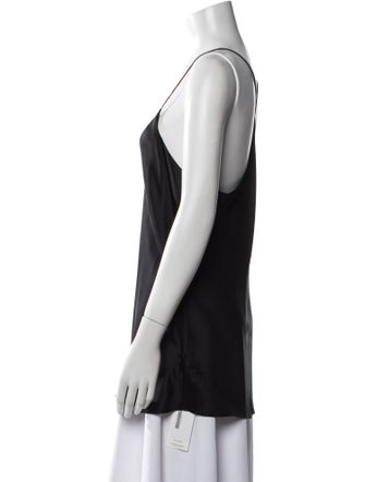 Olivia von Halle Satin Scoop Neck Top