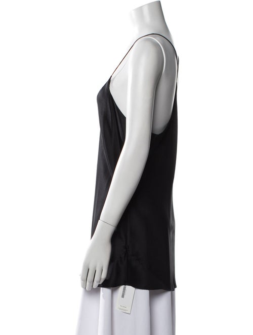 Olivia von Halle Satin Scoop Neck Top