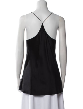 Olivia von Halle Satin Scoop Neck Top