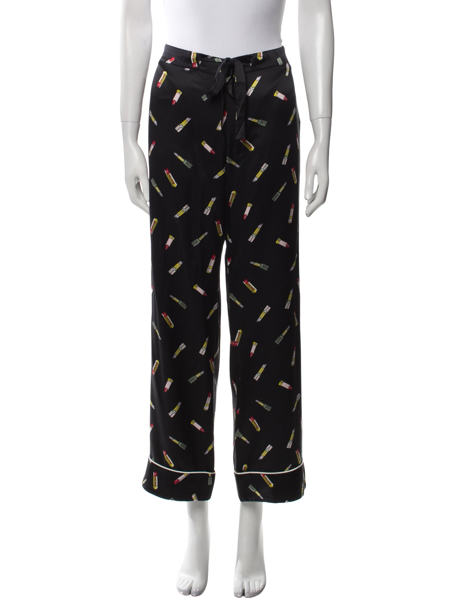 Olivia von Halle Silk Wide Leg Pants