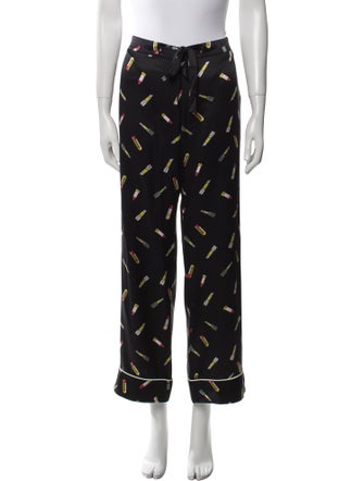 Olivia von Halle Silk Wide Leg Pants