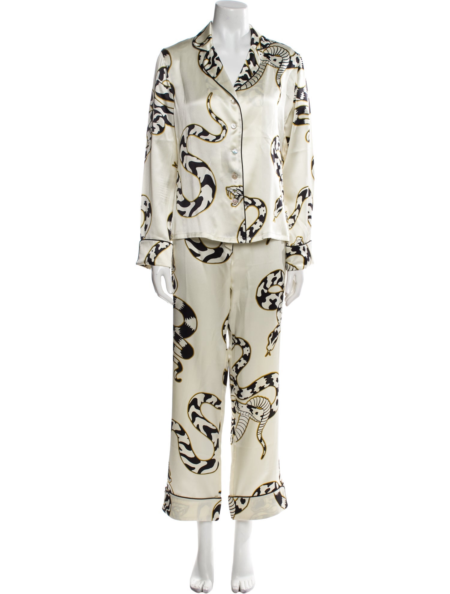 Olivia von Halle Silk Printed Pantsuit