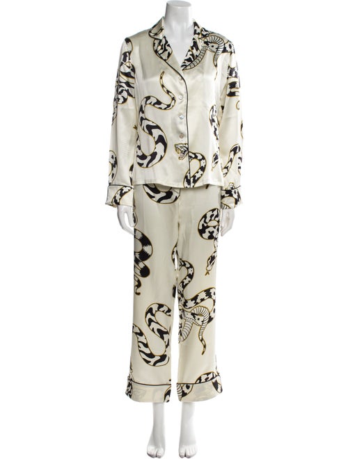 Olivia von Halle Silk Printed Pantsuit