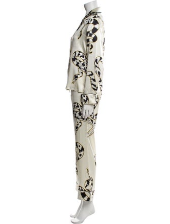 Olivia von Halle Silk Printed Pantsuit