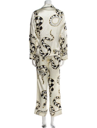 Olivia von Halle Silk Printed Pantsuit
