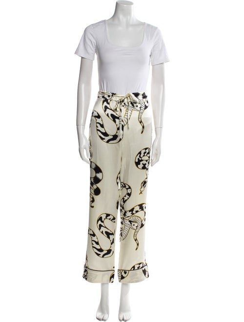 Olivia von Halle Silk Printed Pantsuit