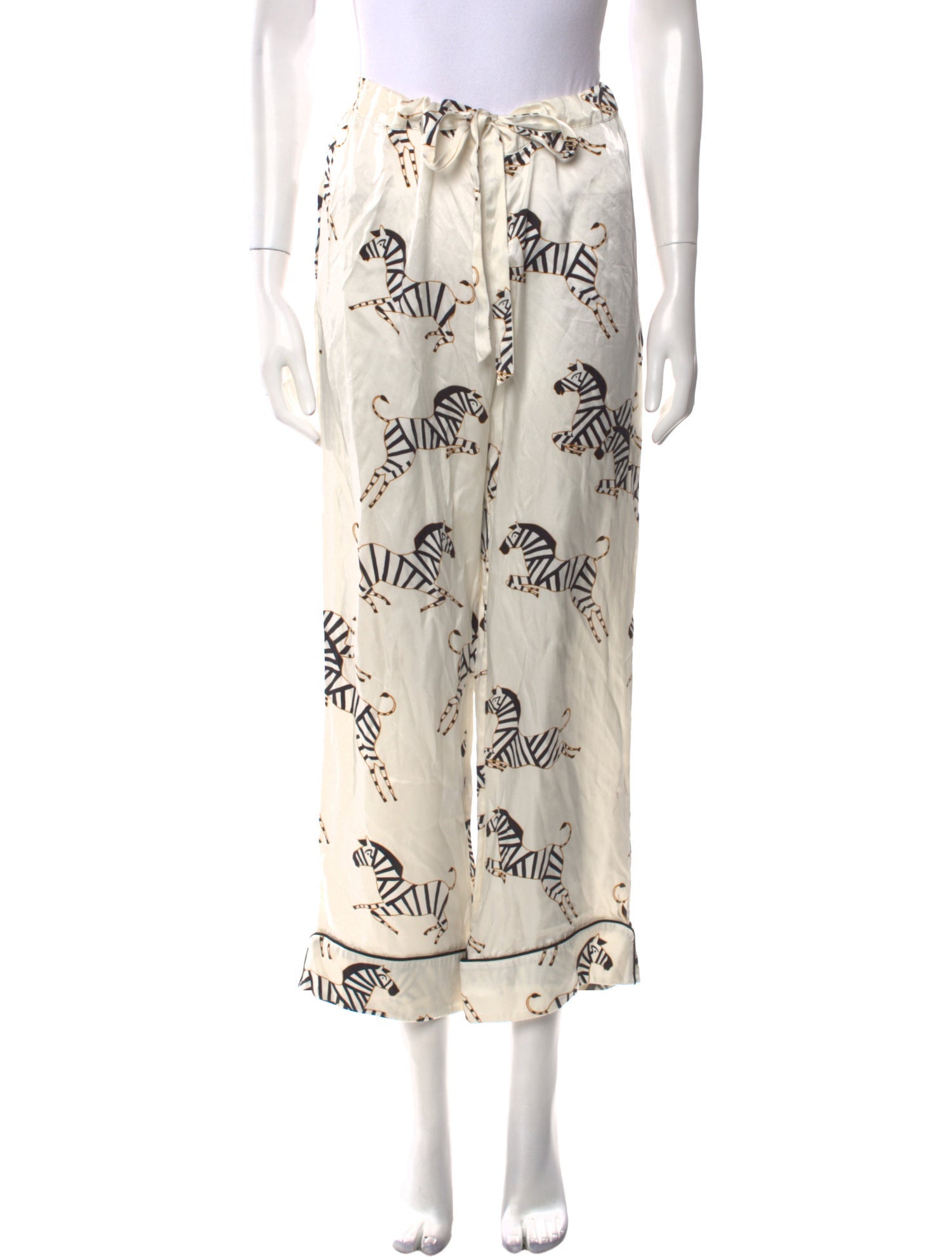 Olivia von Halle Silk Wide Leg Pants