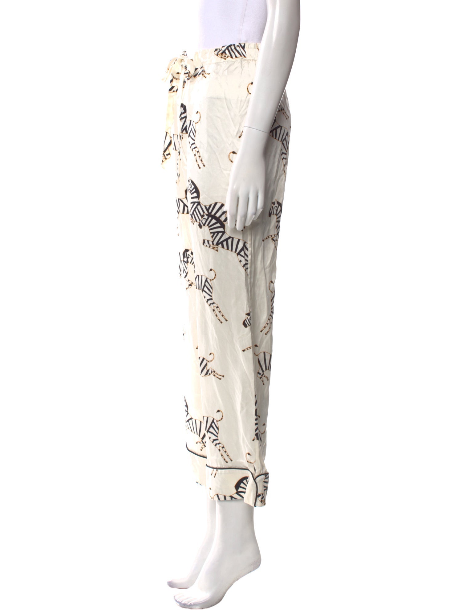 Olivia von Halle Silk Wide Leg Pants