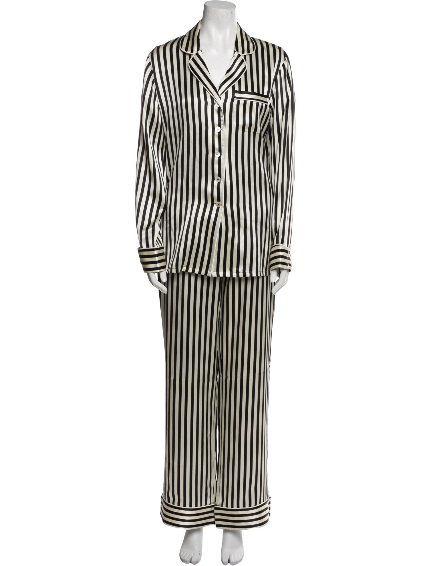 Olivia von Halle Silk Striped Pant Set w/ Tags
